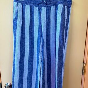 Old Navy Wide Leg Blue/White Striped Pants